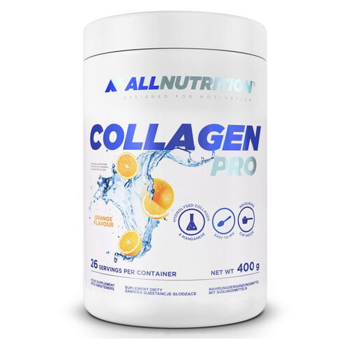 Препарати для суглобів та зв'язок AllNutrition Collagen Pro 400 грам апельсин фото №1