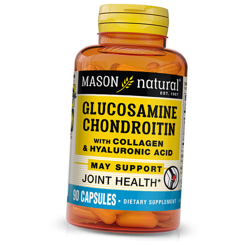 Комплекс для здоров'я суглобів Mason Natural Glucosamine Chondroitin With Collagen & Hyaluronic Acid 90капс (03529004) фото №1