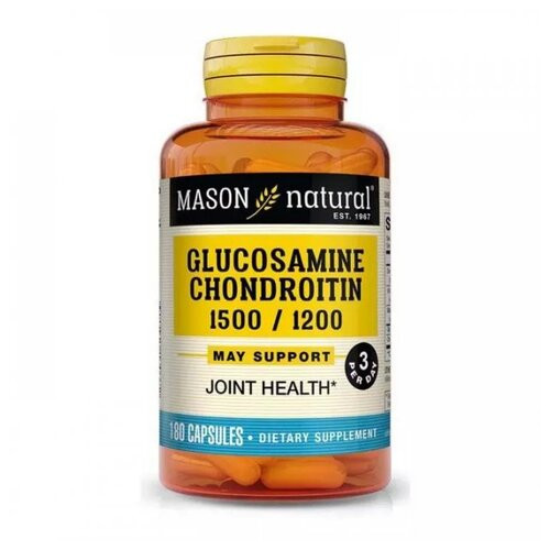 Глюкозамін та Хондроїтин Mason Natural (Glucosamine Chondroitin) 1500/1200 180 капсул фото №1
