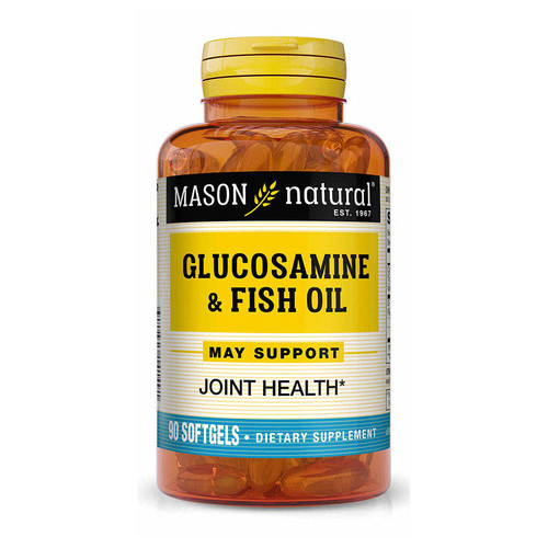 Препарат для суглобів та зв'язок Mason Natural Glucosamine Fish Oil 90 капсул фото №1