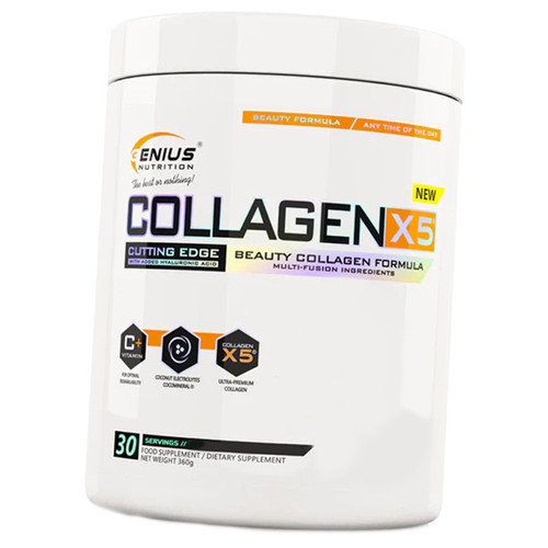 Колаген та гіалуронова кислота Genius Nutrition Collagen-X5 Powder 360г Манго (68562002) фото №1