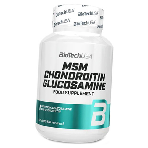 МСМ Хондроїтин Глюкозамін BioTech MSM Chondroitin Glucosamine 60таб (03084011) фото №1
