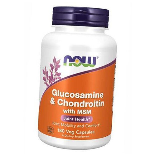 Глюкозамін та Хондроїтин з MСM Now Foods Glucosamine & Chondroitin with MSM 180вегкапс (03128001) фото №1