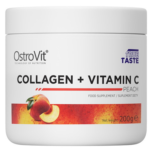 Препарат для суглобів та зв'язок Ostrovit Collagen Vitamin C 200 г персик (CN3837-2) фото №1