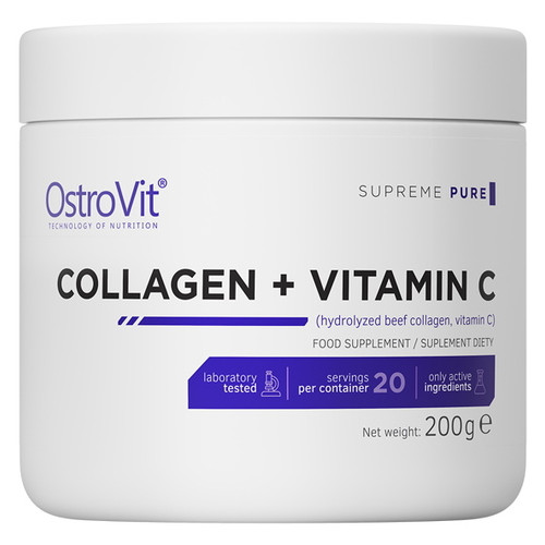 Для суглобів та зв'язок Ostrovit Collagen Vitamin C 200 грам фото №1