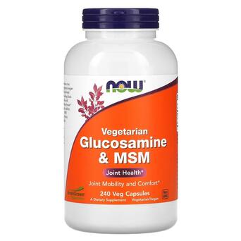 Для суглобів та з'вязок NOW Vegetarian Glucosamine MSM 240 вегакапсул фото №1