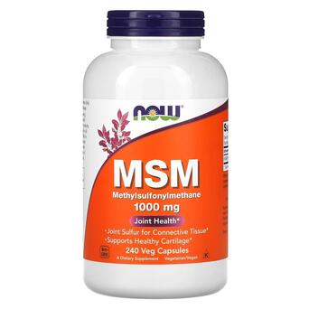 Для суглобів та з'вязок NOW MSM 1000 mg 240 вегакапсул фото №1