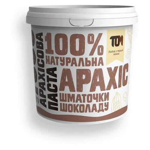 Замінники живлення TOM Арахісова паста зі шматочками чорного шоколаду 1 кг фото №1