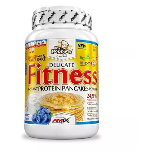 Заменитель питания Amix Nutrition Mr.Poppers Fitness Protein Pancakes 800 грамм черничный йогурт фото №1