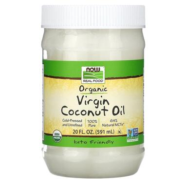Замінники харчування NOW Organic Virgin Coconut Cooking Oil 591 мл  фото №1