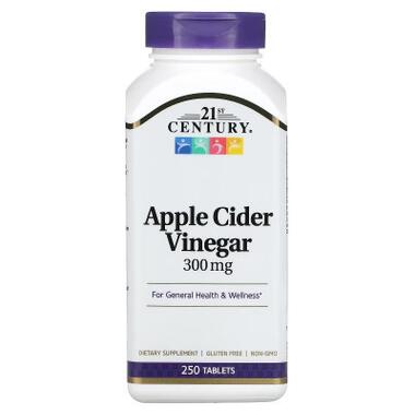 Трави 21st Century Яблучний оцет 300 мг Apple Cider Vinegar 250 таблеток (CEN-22848) фото №1