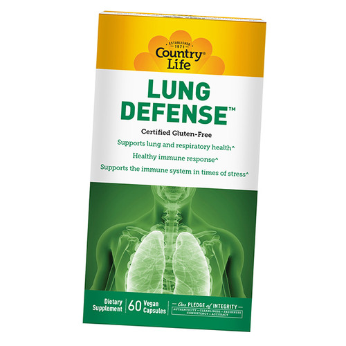 Комплекс для підтримки легень та органів дихання, Lung Defense, Country Life 60вегкапс (71124024) фото №1