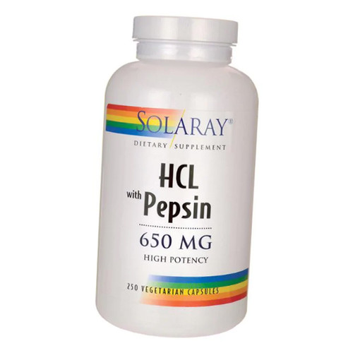 Вітаміни Solaray HCL with Pepsin 650 250вегкапс (72411001) фото №1