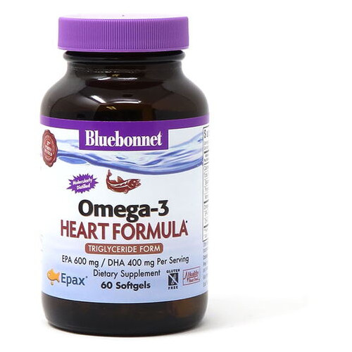 Жирні кислоти Bluebonnet Nutrition Natural Omega-3 Heart Formula 60 капсул (CN5152) фото №1