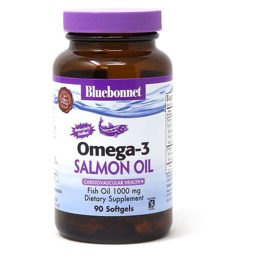 Жирні кислоти Bluebonnet Nutrition Natural Omega-3 Salmon Oil 90 капсул (CN3982) фото №1