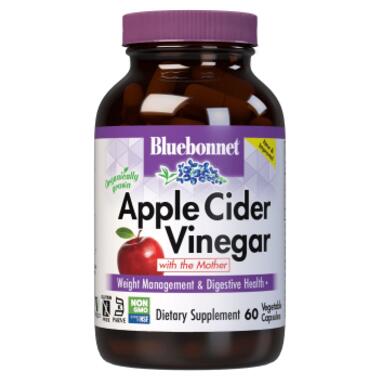 Трави Bluebonnet Nutrition Яблучний оцет Apple cider vinegar 60 вегетаріанських капсул (BLB0982) фото №1