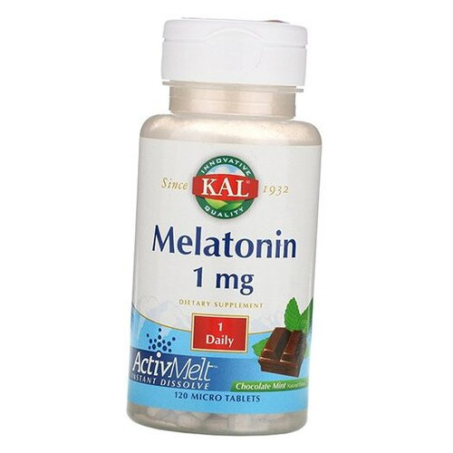 Мелатонін миттєво розчинний, Melatonin 1 Instant Dissolve, KAL 120таб Шоколад з м'ятою (72424007) фото №1