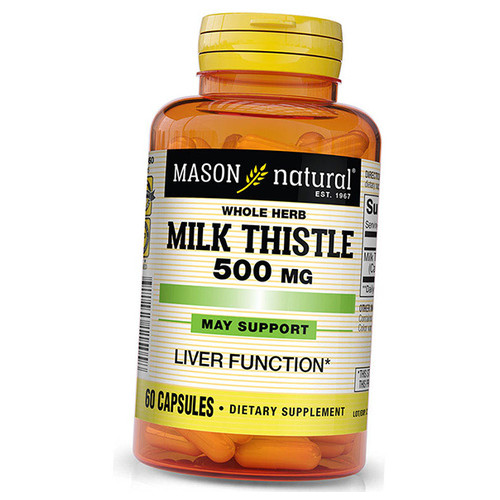 Молочний чортополох екстракт Mason Natural Milk Thistle 500 60капс (71529031) фото №1