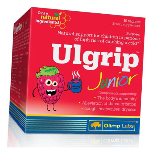Порошок для приготування рідини, що зігріває для дітей Olimp Nutrition Ulgrip Junior 10пак Малина (71283045) фото №1