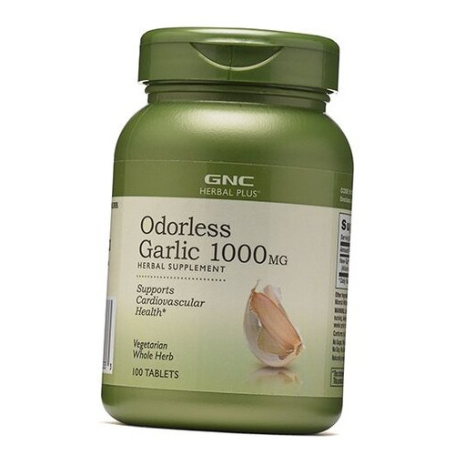 Часник без запаху GNC Herbal Plus Odorless Super Garlic 1000 100таб (71120022) фото №1