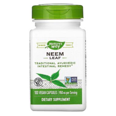 Трави Nature's Way Лист нима 950 мг Neem Leaf 100 вегетаріанських капсул (NWY15120) фото №1
