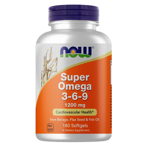 Жирні ксилоти Now Foods Super Omega 3-6-9 1200 mg 180 капсул (CN3639) фото №1
