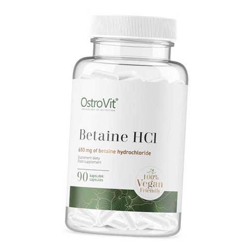 Бетаїн Гідрохлорид, Betaine HCl, Ostrovit 90капс (72250011) фото №1