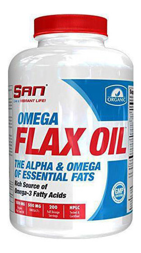 Жирні кислоти SAN Omega Flax Oil 200 капсул (CN2282) фото №1