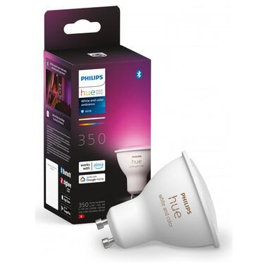 Лампа розумна Philips Hue GU10 5.7W(50Вт) 2000K-6500K RGB ZigBee Bluetooth димірування (929001953111) фото №2
