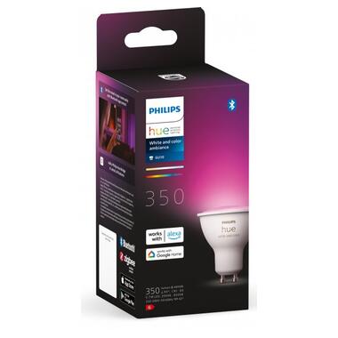 Лампа розумна Philips Hue GU10 5.7W(50Вт) 2000K-6500K RGB ZigBee Bluetooth димірування (929001953111) фото №3