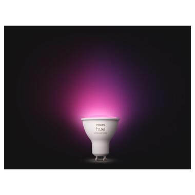 Лампа розумна Philips Hue GU10 5.7W(50Вт) 2000K-6500K RGB ZigBee Bluetooth димірування (929001953111) фото №9