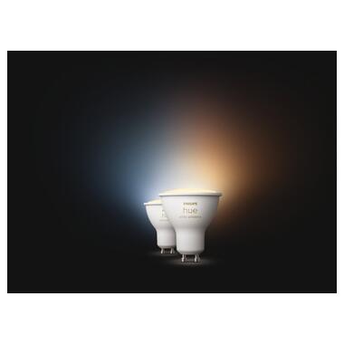 Лампа розумна Philips Hue GU10 5W(50Вт) 2200K-6500K Tunable white ZigBee Bluetooth димірування 2шт (929001953310) фото №5