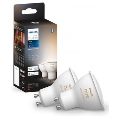 Лампа розумна Philips Hue GU10 5W(50Вт) 2200K-6500K Tunable white ZigBee Bluetooth димірування 2шт (929001953310) фото №3