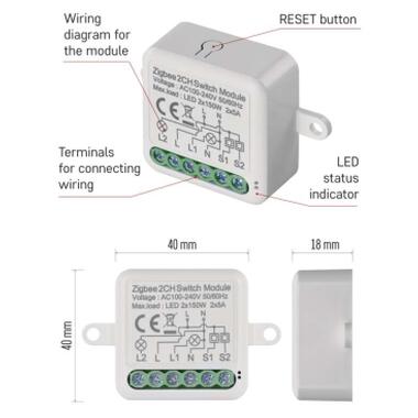 Модуль управления умным домом EMOS H5102 ZigBee 3.0 2-Channel (H5102) фото №7