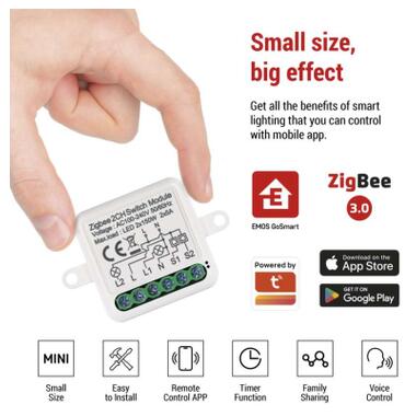 Модуль управления умным домом EMOS H5102 ZigBee 3.0 2-Channel (H5102) фото №9