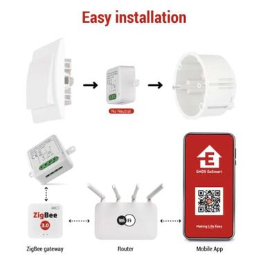 Модуль управления умным домом EMOS H5103 ZigBee 3.0 1-Channel (H5103) фото №10