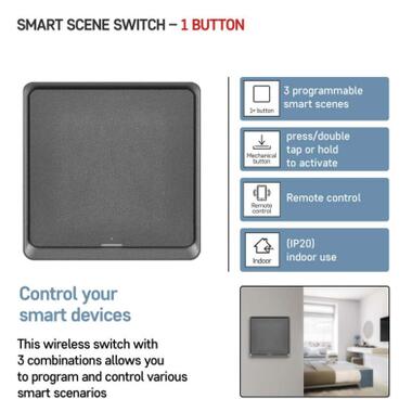 Умный выключатель EMOS H5014 1 buttons ZigBee 3.0 (H5014) фото №11