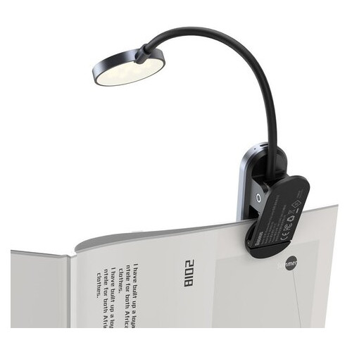 Лампа Baseus Comfort Reading Mini Clip Lamp (DGRAD-0G) темно-сіра фото №4