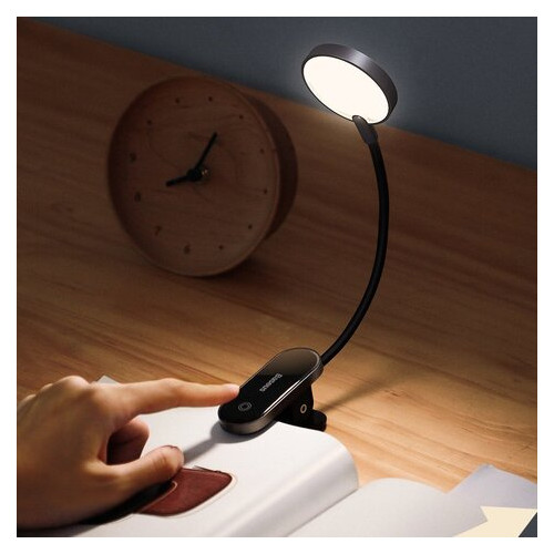 Лампа Baseus Comfort Reading Mini Clip Lamp (DGRAD-0G) темно-сіра фото №2