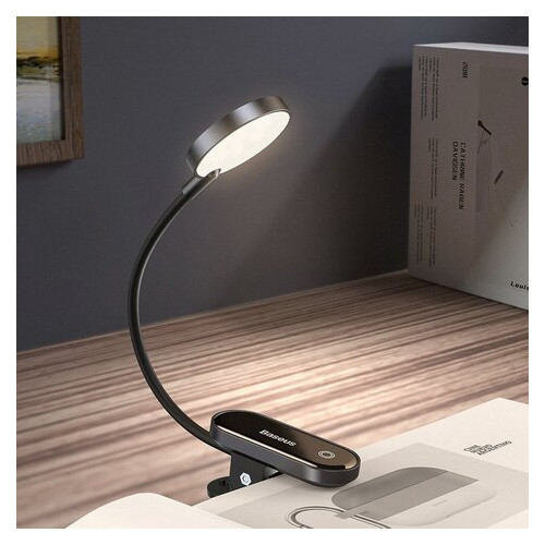 Лампа Baseus Comfort Reading Mini Clip Lamp (DGRAD-0G) темно-сіра фото №8