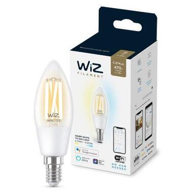 Розумна лампа WiZ E14 4.9W (40W 470Lm) C35 2700-6500 філаментна Wi-Fi (929003017601) фото №1