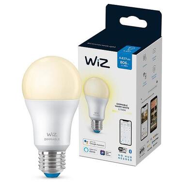 Розумна лампа WiZ E27 8W (60W 806Lm) A60 2700K димована Wi-Fi (929002450202) фото №1