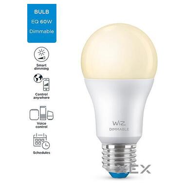 Розумна лампа WiZ E27 8W (60W 806Lm) A60 2700K димована Wi-Fi (929002450202) фото №10