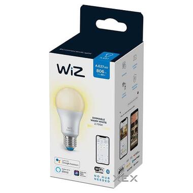 Розумна лампа WiZ E27 8W (60W 806Lm) A60 2700K димована Wi-Fi (929002450202) фото №11