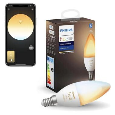 Лампа розумна Philips Hue E14 5.2W(40Вт) 2200K-6500K Tunable white ZigBee Bluetooth димування (929002294403) фото №1