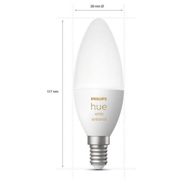 Лампа розумна Philips Hue E14 5.2W(40Вт) 2200K-6500K Tunable white ZigBee Bluetooth димування (929002294403) фото №9