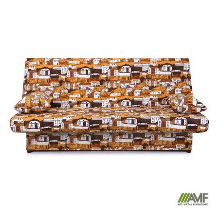 Диван-кровать Ньюс механизм клик-кляк City brown с двумя подушками (269619) фото №1