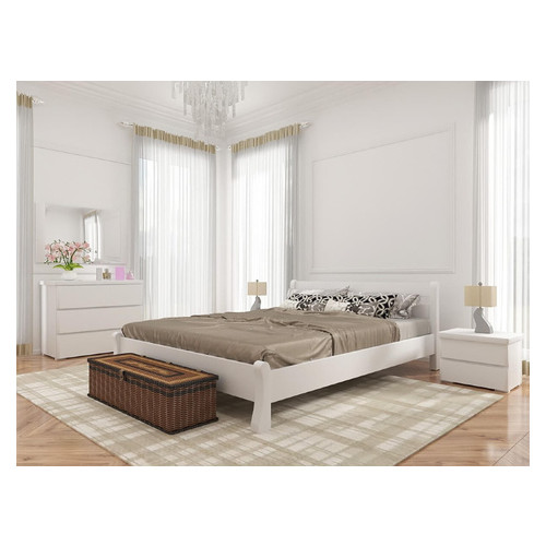 Кровать из сосны Arbor Drev Венеция 140х200 белый (2419063) фото №1
