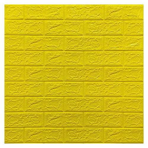 Декоративна 3D панель самоклейка під цеглу Жовта 700x770x5мм (010-5) Sticker Wall (SW-00000146) фото №1