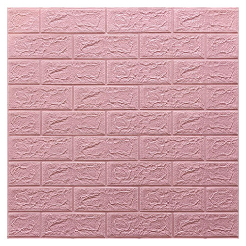 Декоративна 3D панель самоклейка під цеглу Рожевий 700х770х5мм (004-5) Sticker Wall (SW-00000143) фото №1